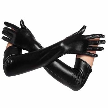 Faux Leather Sexy Long Gloves