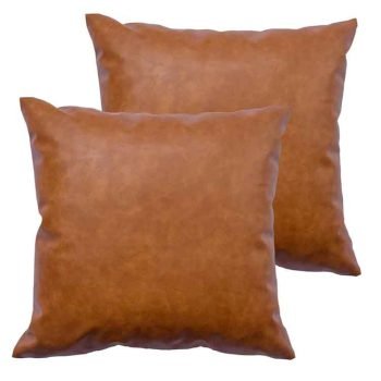 Faux Leather Throw Pillow Cover