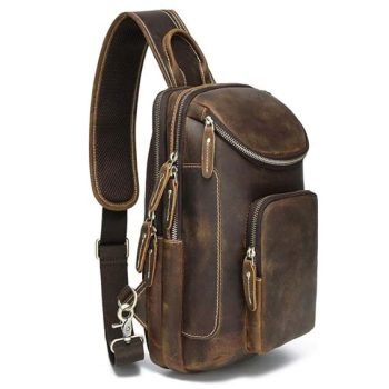 Full Grain Leather Chest Daypack