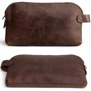 Leather Dopp Kit Utility Bag