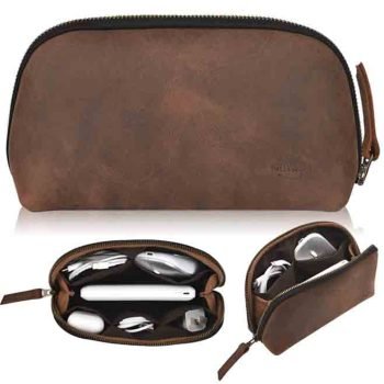 Leather Tech Pouch for Cables