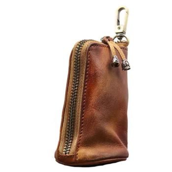 Leather Zipper Coin Pouch