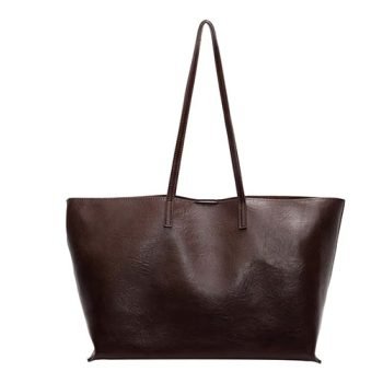 brown leather tote bag