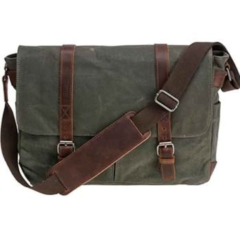 canvas leather messenger bag