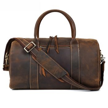 cow hide duffle bag