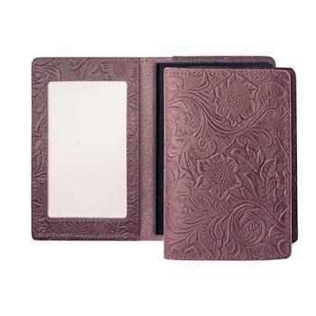 embossed leather passport holder 2