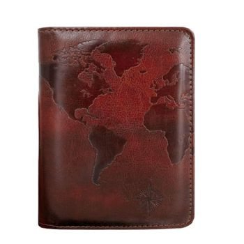 engraved leather passport holder