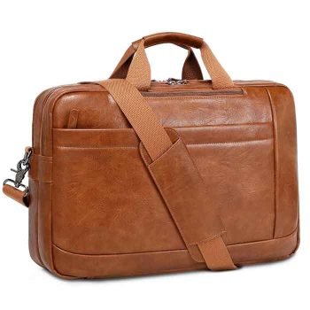 faux leather briefcase
