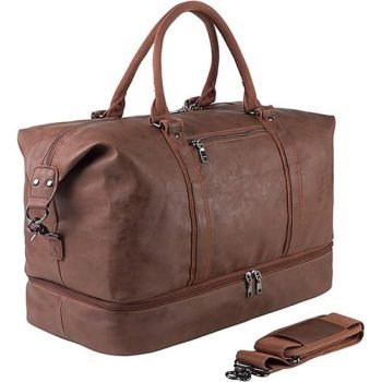 faux leather duffle bag