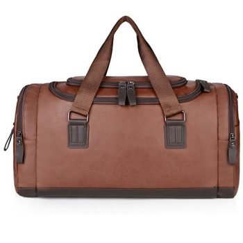 faux leather duffle bag