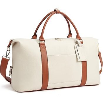 faux leather overnight bag