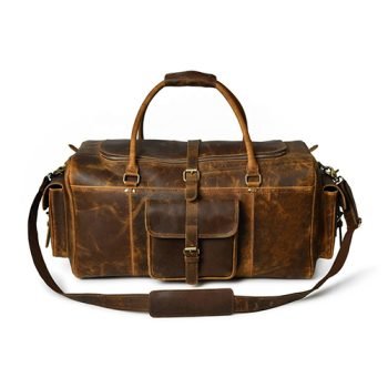 full grain leather duffle bag