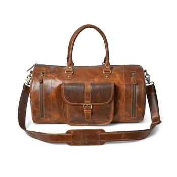 full grain leather duffle bag