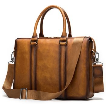 full grain leather laptop bag