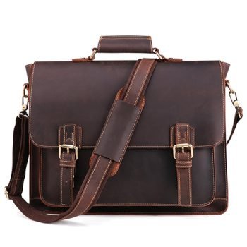 full grain leather messenger bag