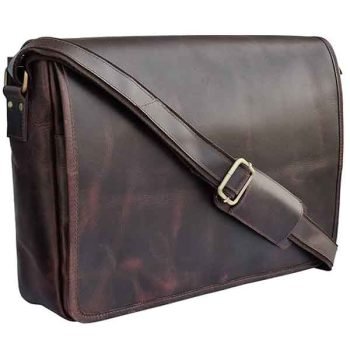 full grain leather messenger bag