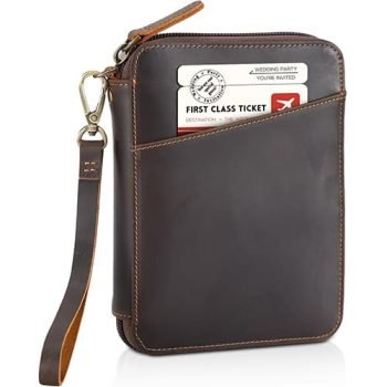 full grain leather passport holder