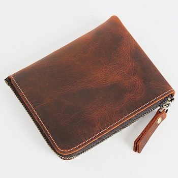 full grain leather purse