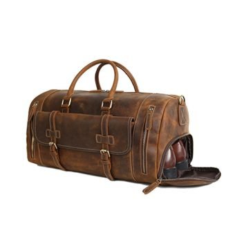 full grain leather travel bag
