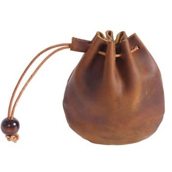 genuine leather drawstring bags