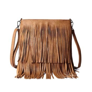 genuine leather fringe bag