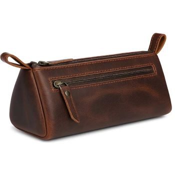 leather Zippered Makeup Bag