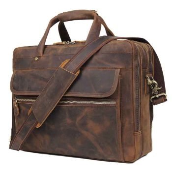 leather briefcase messenger bag