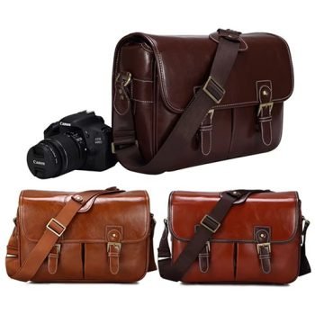 leather camera shoulder bag