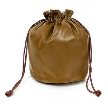 leather drawstring bag