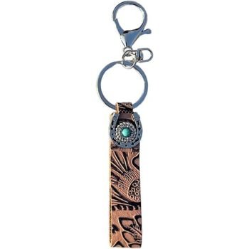 leather embossed keychain