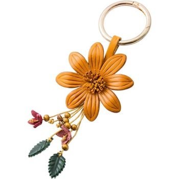 leather flower keychain