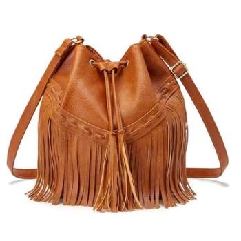 leather fringe bag