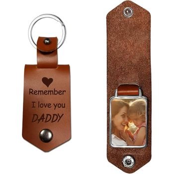 leather photo keychain