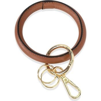 leather round keychain