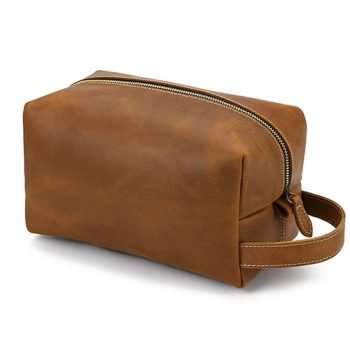 leather travel makeup bag