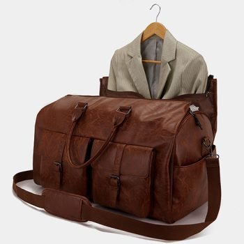 leather travel tote
