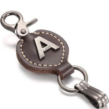 monogrammed leather keychain 2