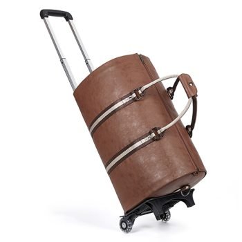 rolling leather duffle bag