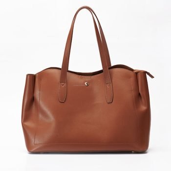 structured leather tote bag