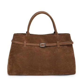 suede leather tote bag