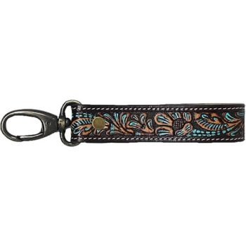 tooled leather keychain