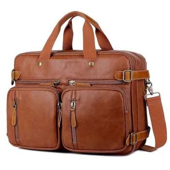 vegan leather briefcase